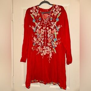 PLUS SIZE - Johnny Was Embroidery Long Top Blouse Tunic